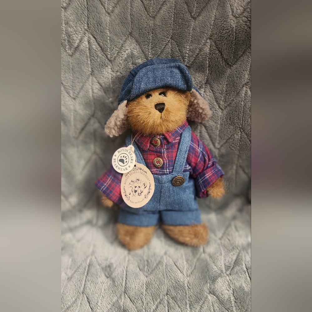 Boyds Bears Denim and Plaid Dog Toy